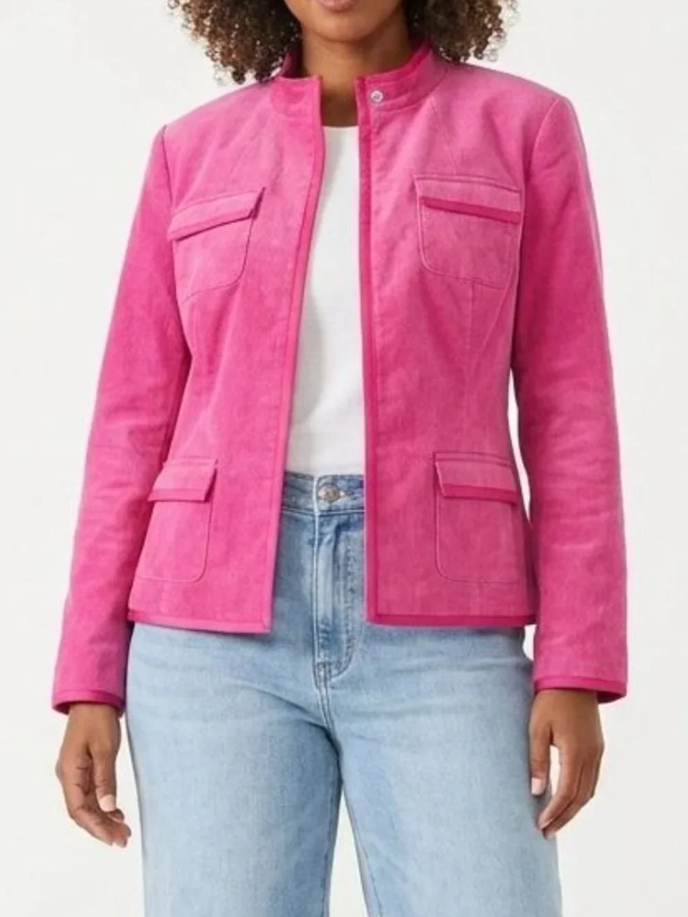Style & Co. Pink Corduroy Stretch Jacket - Size 14